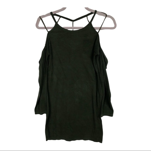 Fashion nova green open shoulder top - Picture 1 of 8